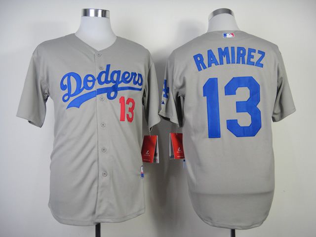 Men Los Angeles Dodgers #13 Ramirez Grey MLB Jerseys